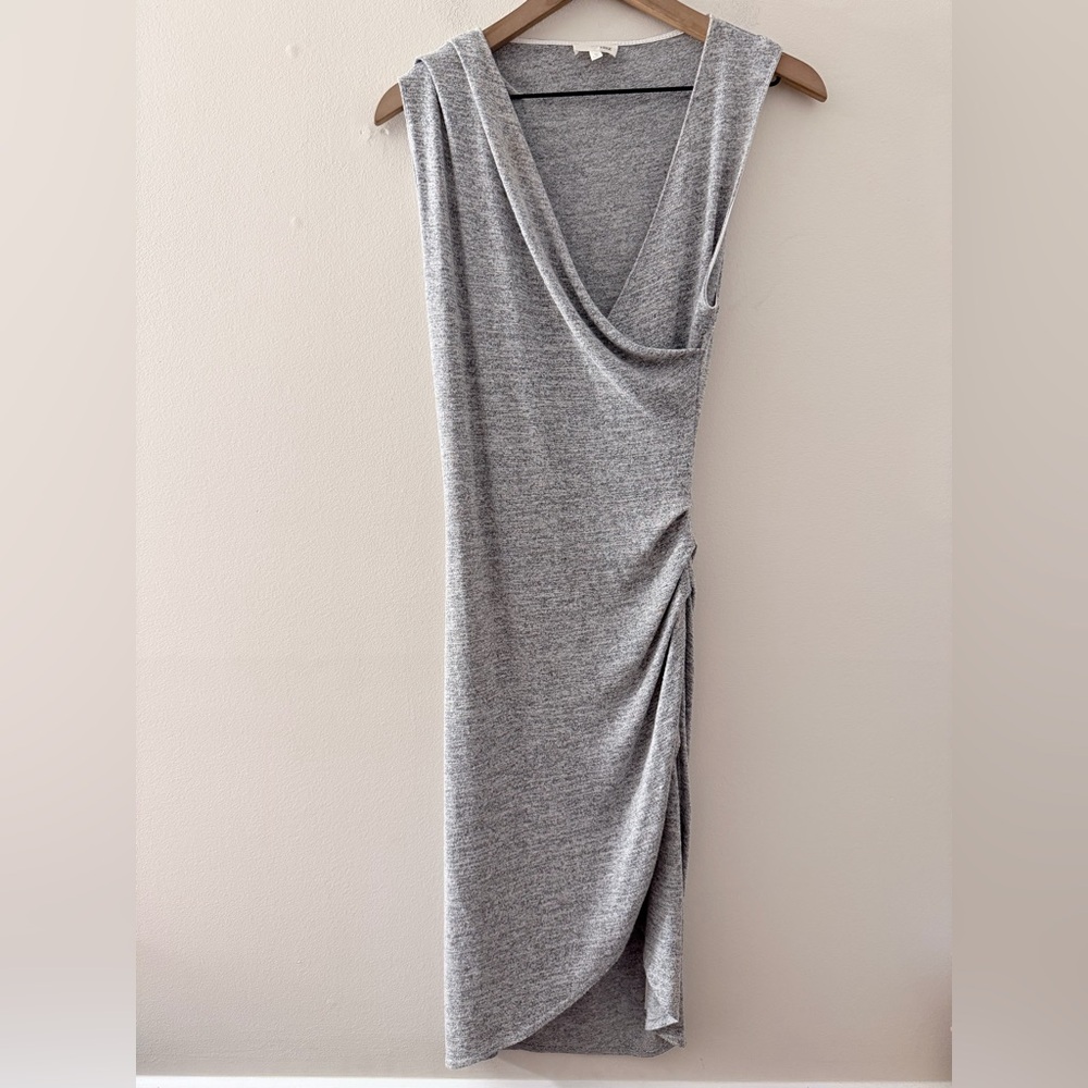 Aritzia Wilfred Free Izadora Faux Wrap Dress grey M
